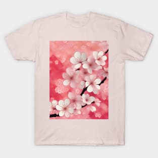 Pink Cherry Blossom Chiyogami Pattern T-Shirt